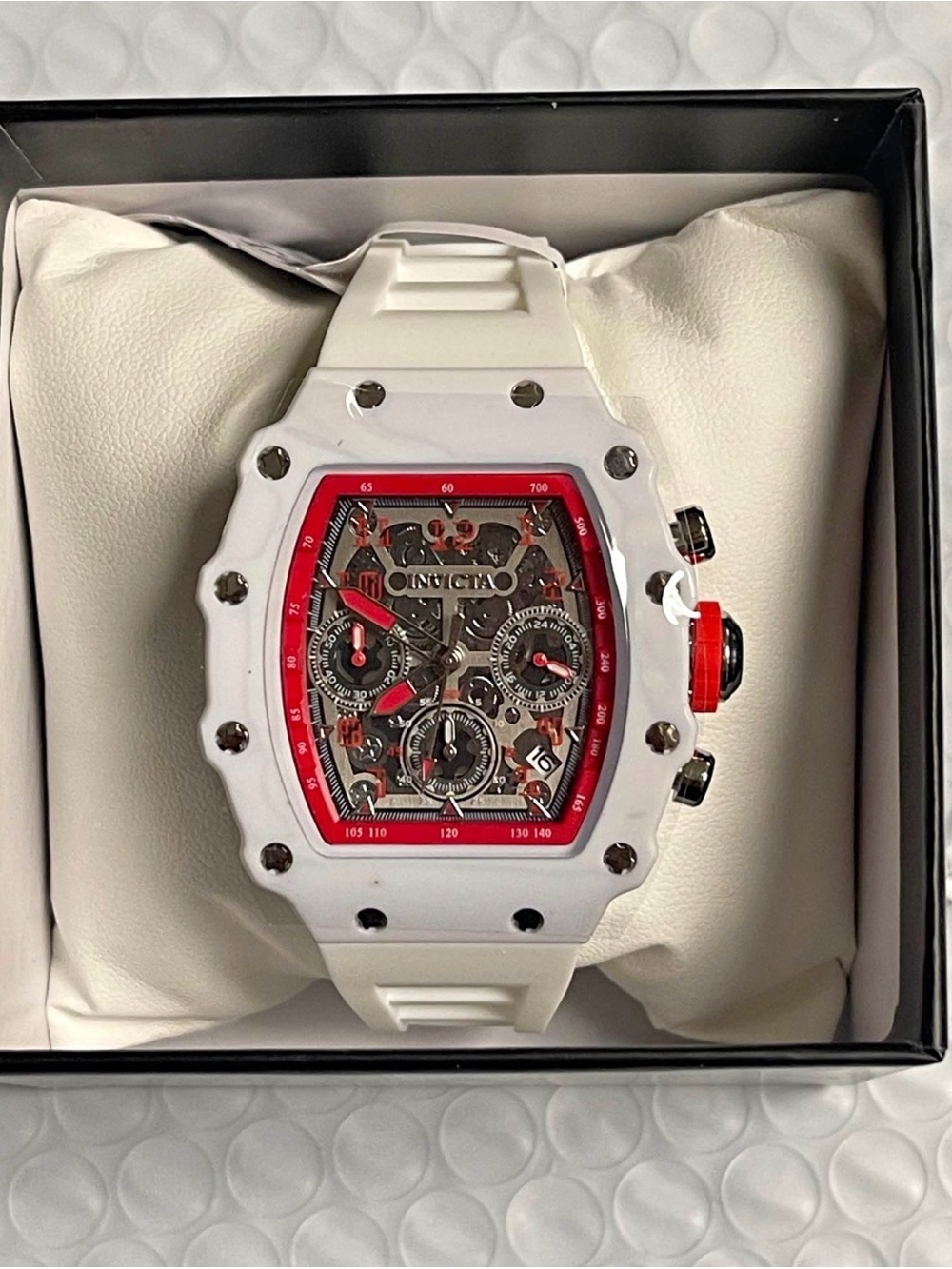 Invicta Racing Valxor Unisex Watch - 40mm, White & Red 
(69769) New